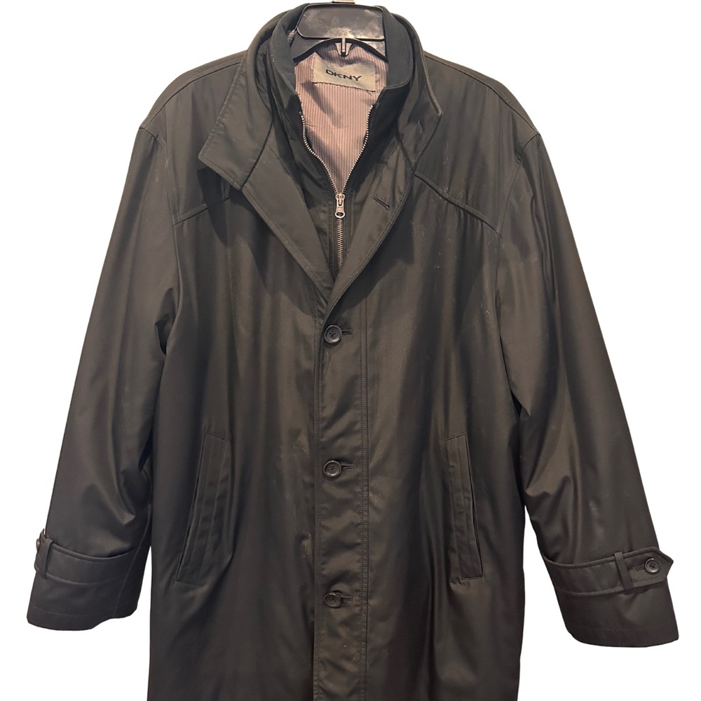 DKNY Black Raincoat for Men